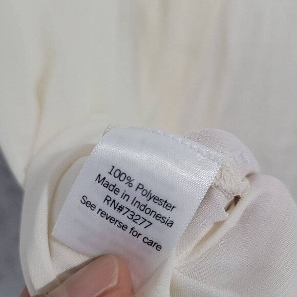 NWT Nine West Womens Short Sleeve Collared Button-Up Blouse XL Polyester Ivory - Picture 5 of 7